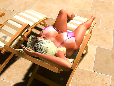 pornstar gợi cảm 3d Bigtitted Bikini Cô gái kìa sunbathing ra ngoài phần 350