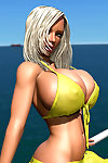 procace 3d Bionda Babe mostra Il suo enorme Tette sotto Bikini all'aperto parte 472