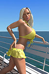 tetona 3d Rubia Babe muestra su enorme Tetas bajo Bikini al aire libre Parte 472