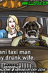 illustratedinterracial pakastani taxi człowiek